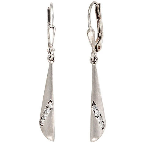 Colfem Ohrringe 333 Weißgold, Zirkonia, mattiert, Unisex - Bild 1