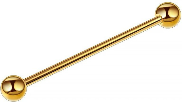Ohrring Industrial Barbell, Edelstahl, Gold, 1.6x12mm, Damen - Bild 1