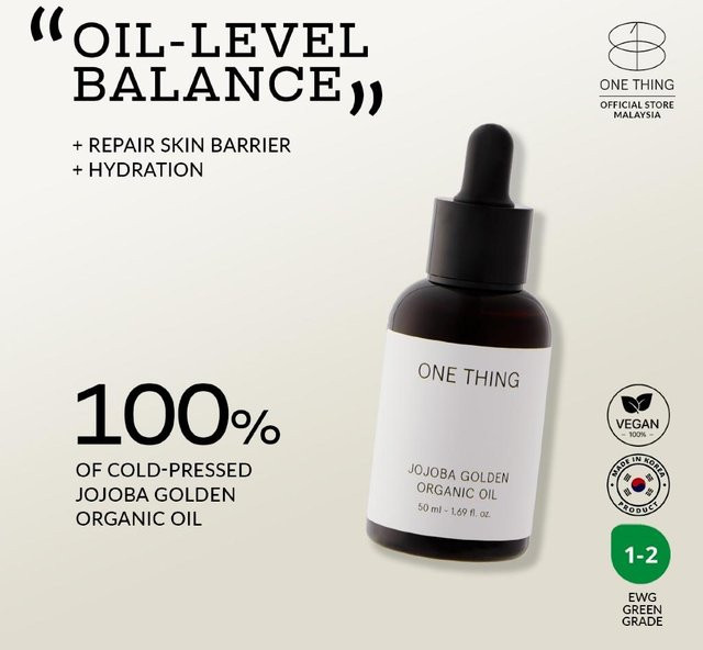 ONE THING Jojoba Golden Bio-Öl, 50 ml, Gesicht und Haare - Bild 1