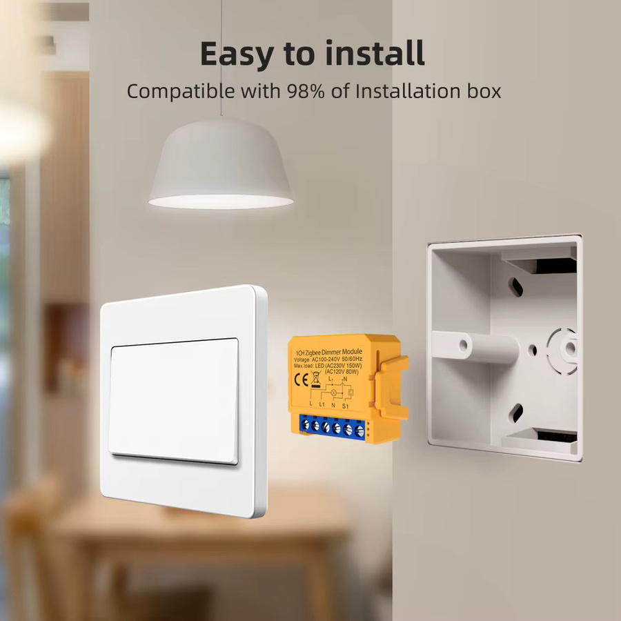 AVATTO WiFi/ZigBee 1/2-Gang Dimmer-Lichtschaltermodul in Weiß für Tuya, Alexa und Google Home zur App-Fernsteuerung - Bild 3