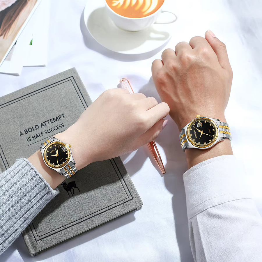 CHENXI Armbanduhr Quarz, Edelstahl, Schwarz, Herren - Bild 3