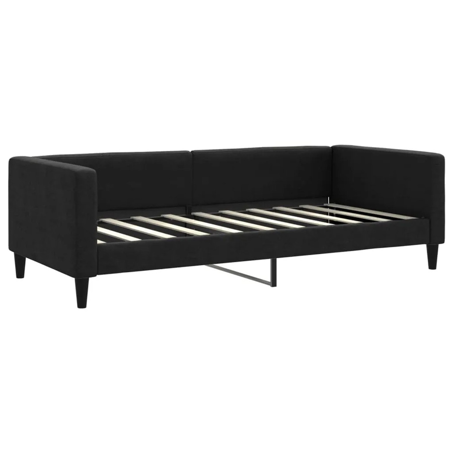 vidaXL Tagesbett in Schwarz mit Stoffbezug für Schlafzimmer und Wohnzimmer, B/T: 90 x 190 cm - Bild 2