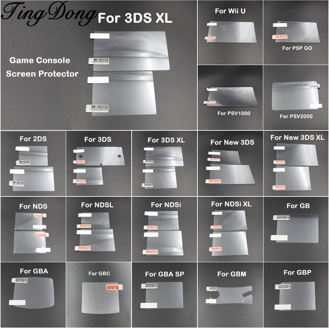 TingDong HD Klare Schutzfolie für LCD-Bildschirme von GB GBA GBC GBA SP GBM GBP NDS NDSL Wii 2DS New 3DS XL in Transparent - Bild 1