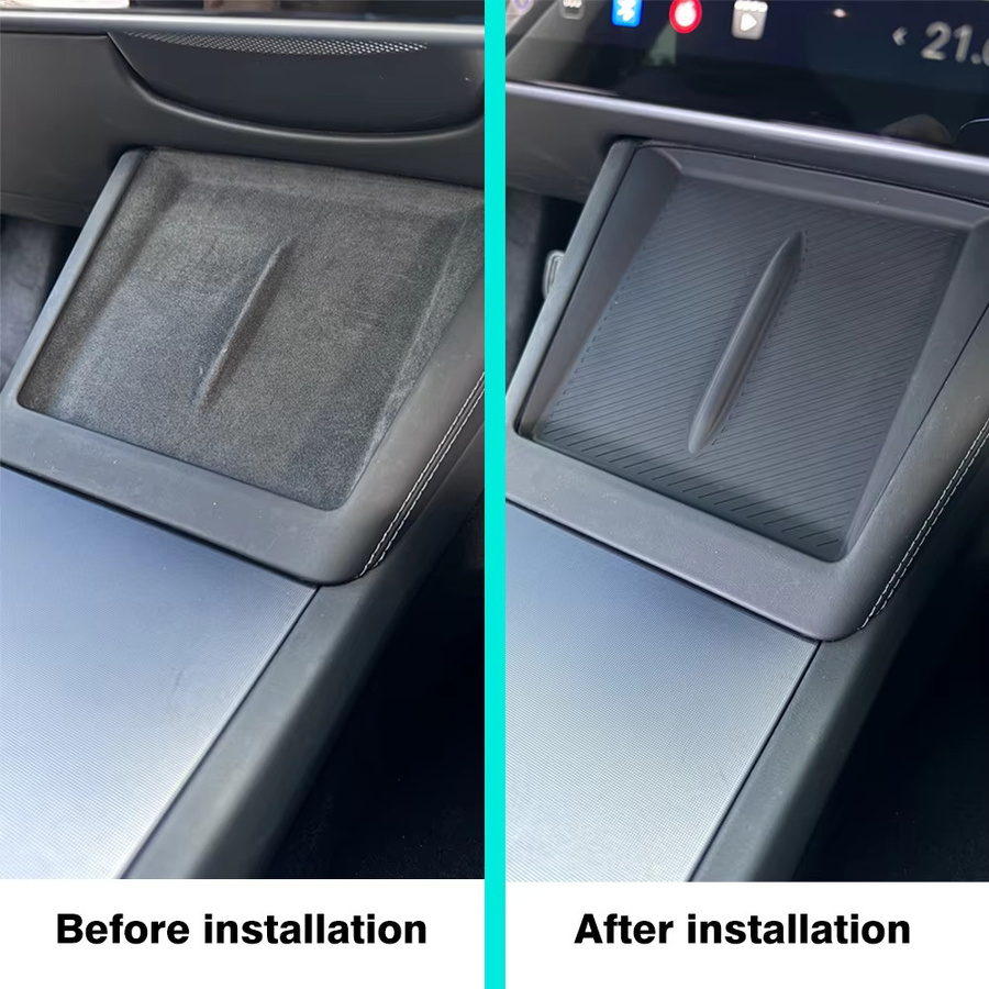 TESY Kabelloses Lade-Silikonpad als Schutzabdeckung für Tesla Model Y Juniper und Model 3 Highland in Schwarz - Bild 2