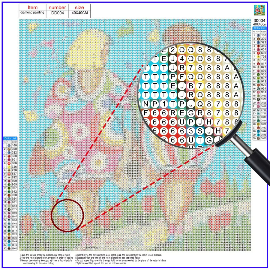 Kayou 5D Diamond Painting Set Anime Mädchen und Katze als DIY Kreuzstich Mosaik Wanddeko B/H: 40 x 40 cm - Bild 1