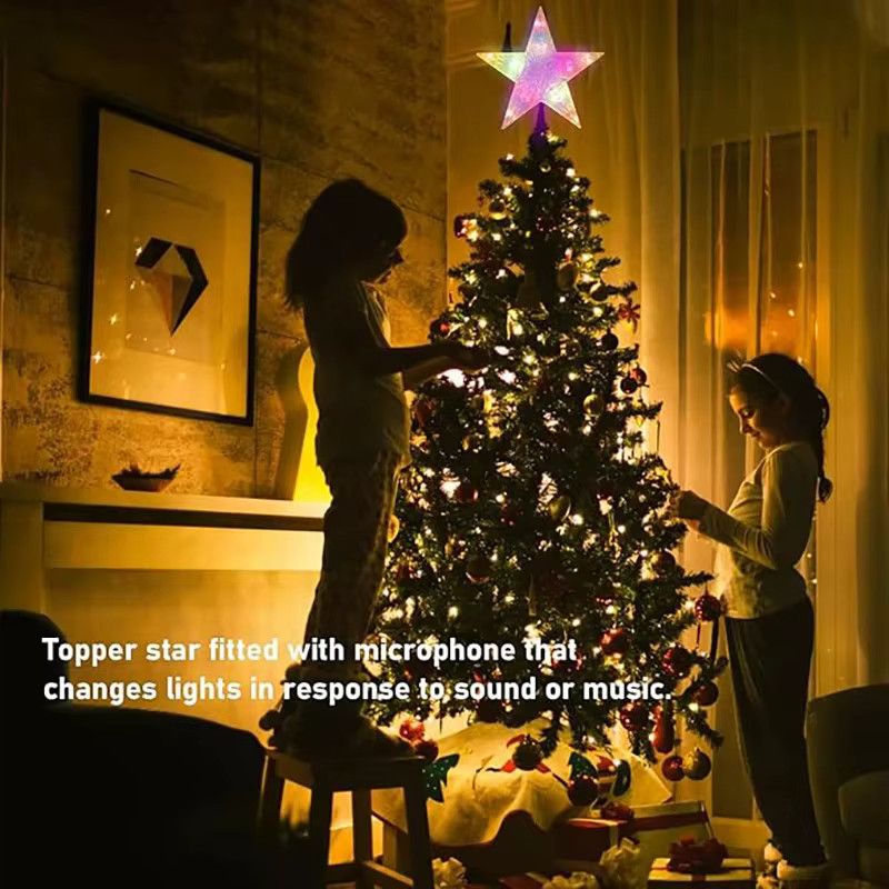 TopStar Navidad Weihnachtsbaum-Dekoration mit Sternen und warmweißen LED-Lichtern, 15 cm - Bild 4