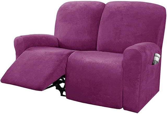 Hochwertiger Samt Sesselüberzug aus elastischem Polyester in Lila für Lazy Boy und Recliner Sessel - Bild 1