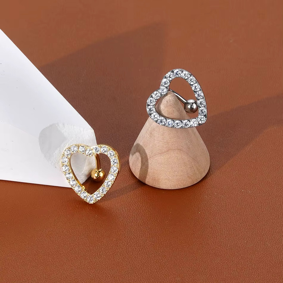 SWANJO Bauchnabelring Titan, Zirkonia, Herz, Damen - Bild 2