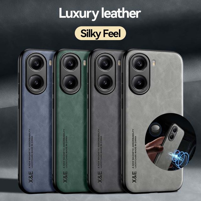 Stoßfeste Schutzhülle für Xiaomi Mi Poco X7 Pro 5G, Mi Poco X6 Pro und F6 Pro mit magnetischer Auto-Halterung in Grau - Bild 1