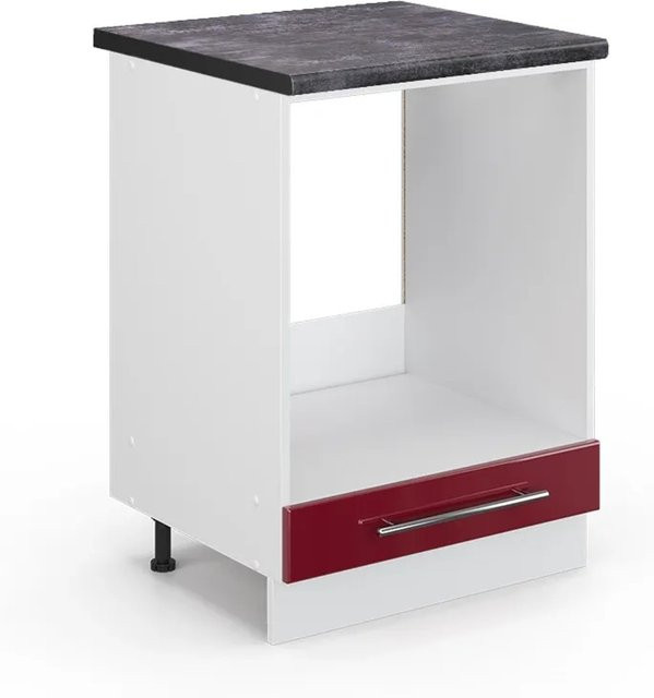 Vicco Herdumbauschrank Fame-Line Wandhängend Bordeaux Hochglanz/Weiß/Anthrazit B: 60 cm, H: 82 cm, T: 23,61 cm - Bild 1
