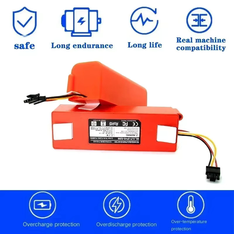 Xiaomi Ersatzakku BRR-2P4S-5200S für Roborock S5, S6, S50-55, S5 Max und S7, 14,4V 12800mAh, Orange - Bild 2
