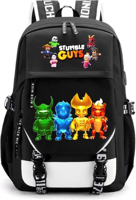 3-teiliges Schulrucksack-Set in Schwarz aus Oxford-Stoff mit Schultasche und Federmäppchen - Bild 1