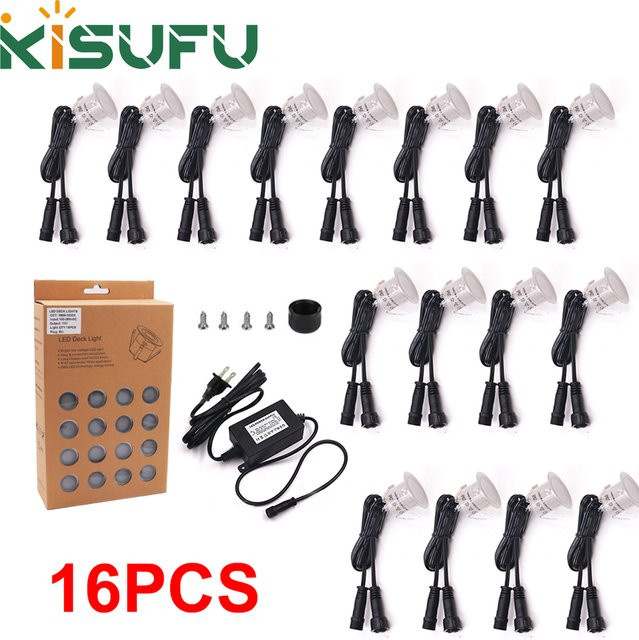 KISUFU LED-Deckleuchte für den Außenbereich, wasserdichte runde Bodenstrahler für Garten und Treppen, warmweiß, DC12V, 10er Set - Bild 1