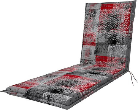 DOPPLER Gartenmöbelauflage Spot in Rot mit Befestigungsbändern, B/L: 60 x 195 cm - Bild 1