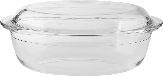 SILVERCREST Kasserolle Bräter mit Deckel aus Glas, oval, transparent, mikrowellenfest und spülmaschinenfest - Bild 1