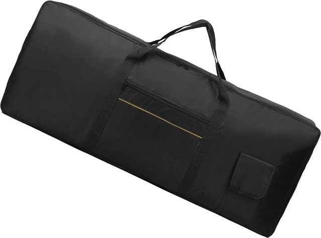 Wasserdichte Keyboardtasche für 61 Tasten aus Oxford-Gewebe in Schwarz mit Tragegriffen und Taschen - Bild 1
