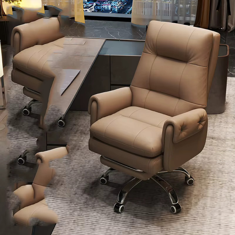 DUTRIEUX Konferenzstuhl aus Leder und Metall in Schwarz oder Beige für Wohnzimmer, Garten oder Büro - Bild 1