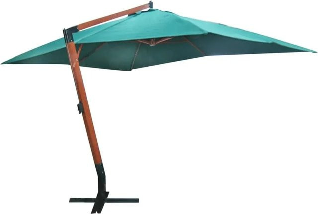 Furnicato Ampelschirm Melia in Grün aus Hartholz und Polyester, B/T/H: 300 x 400 x 285 cm - Bild 1
