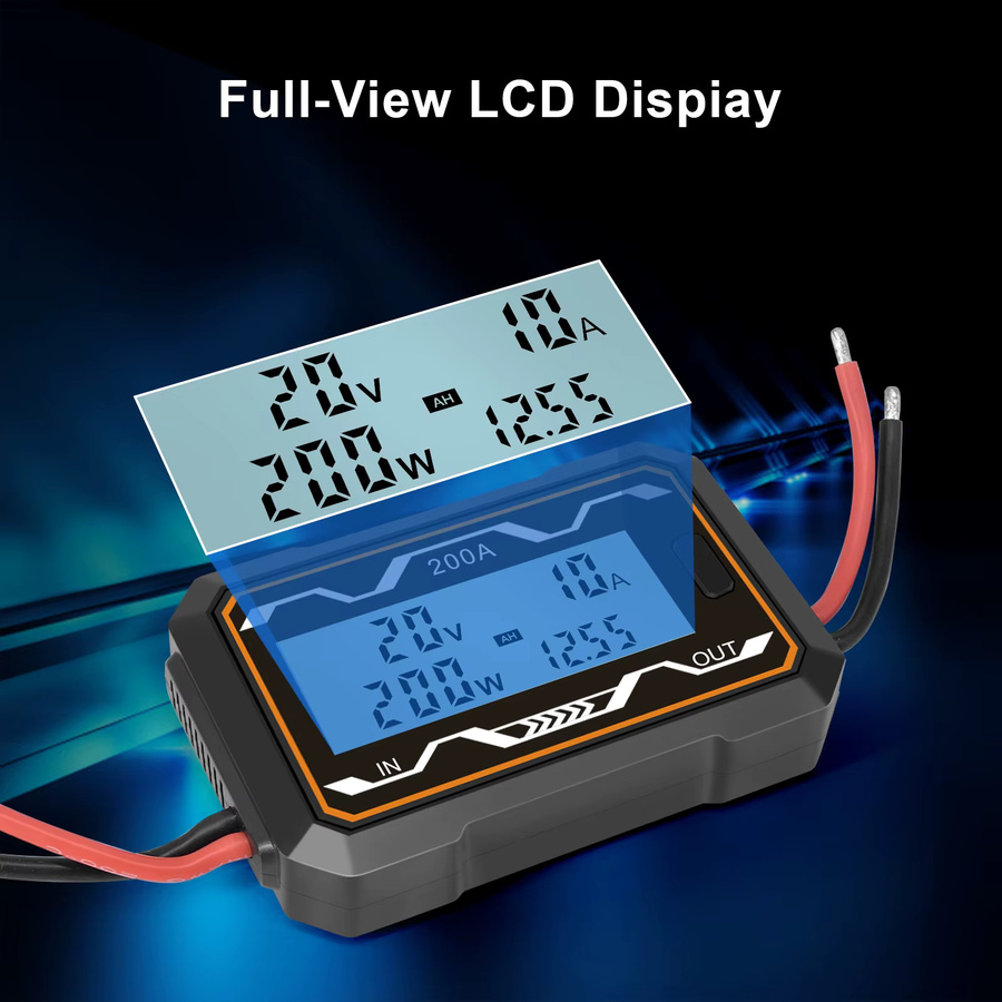 U-Angel-1988 RC Wattmeter mit LCD-Hintergrundbeleuchtung als hochpräziser Strom- und Power-Analysator für RC-Modelle und Drohnen in Schwarz - Bild 3