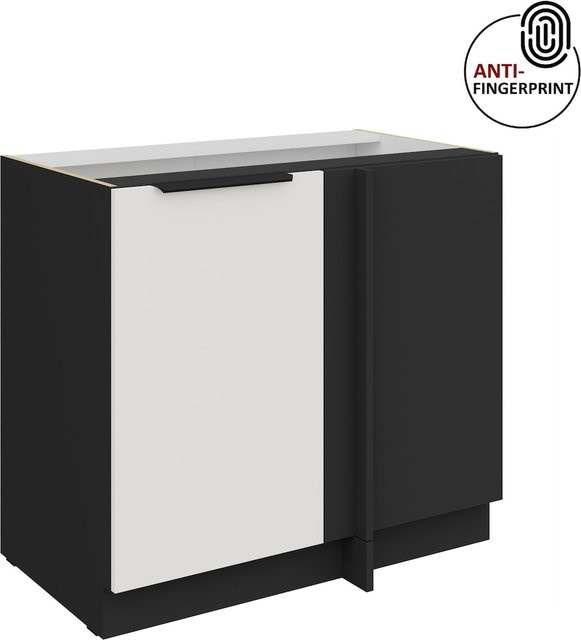 Küchen Eckschrank ARIA Weiss ultra matt Anti Fingerprint Breite: 105 cm - Bild 1