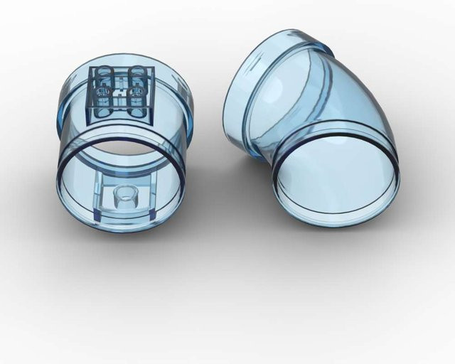 SixBricks Gerade Rohr Armaturen Bausteine Kit, 1-teiliges Set, Blau - Bild 1