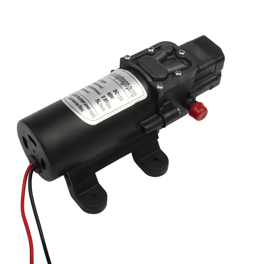 HIMOSKWA Mikro elektrische Membran Wasserpumpe mit Automatikschalter, DC 12V 60W, Hochdruck-Wasserpumpe für Auto-Wasch-Spray, Schwarz, 5l/min, 0,8 MPa - Bild 3