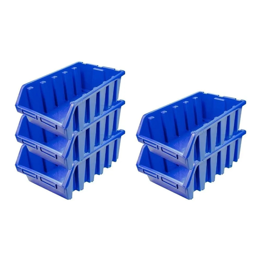 PROREGAL SuperSparSet 5x Sichtlagerboxen aus Polypropylen in Blau, H x B x T: 18,7 x 33,3 x 50 cm - Bild 2