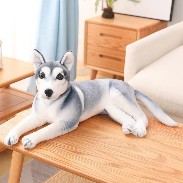 BC Pet Supplies Husky Hund Plüschtier, Grau, 30cm - Bild 1