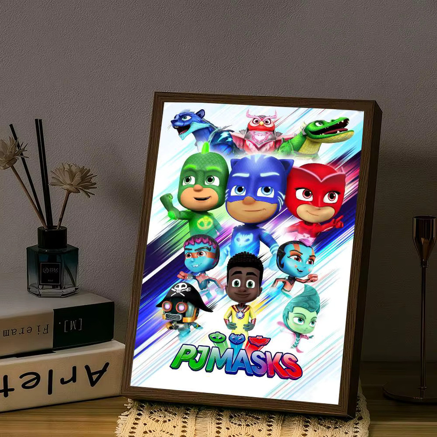 PJ Masks Vintage-Poster als selbstklebender Retro-Kraftpapieraufkleber in Mehrfarbig, Rechteckig, 15 x 15 cm - Bild 4