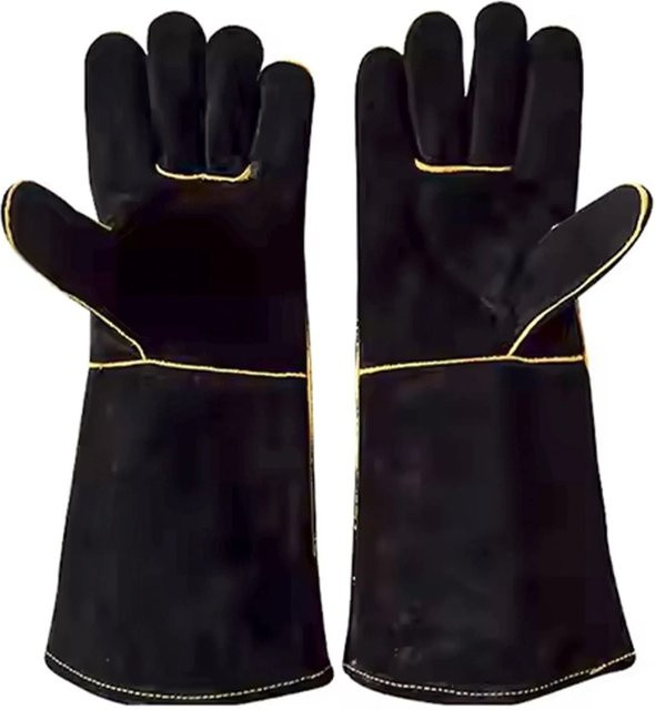 Sannover Hitzebeständige Grillhandschuhe aus schwarzem Rindsleder mit Kevlar und Baumwolle für Unisex - Bild 1