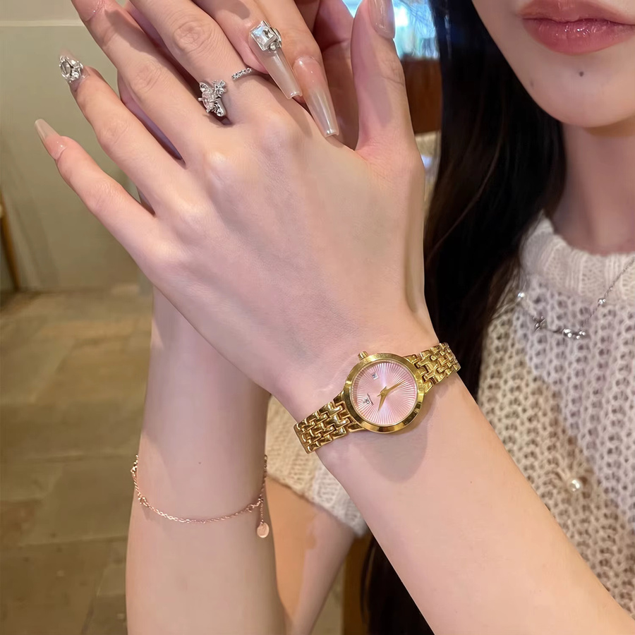 CILOA Armbanduhr, Quarz, Edelstahl, Gold, Rosa, Damen - Bild 2