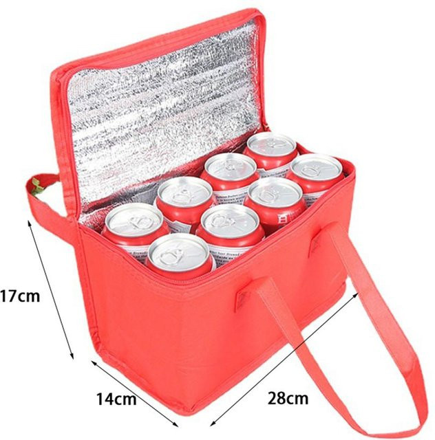 Isolierte Thermokühlertasche Super Six in Rot für Getränke und Speisen, B/T/H: 28 x 14 x 17 cm - Bild 1