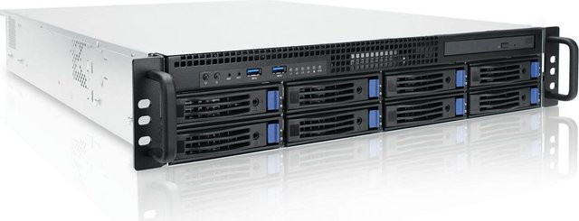 Ernitec SR-2U78R-HW 2U 8-Bay Rack-Server mit Intel Prozessor, 32GB RAM, 2x1TB NVMe RAID und Windows in Weiß - Bild 1