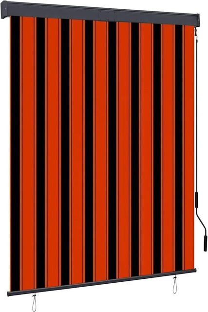 vidaXL Außenrollo mit Handkurbelmechanismus in Orange-Braun, Breite: 140 cm, Höhe: 250 cm - Bild 1