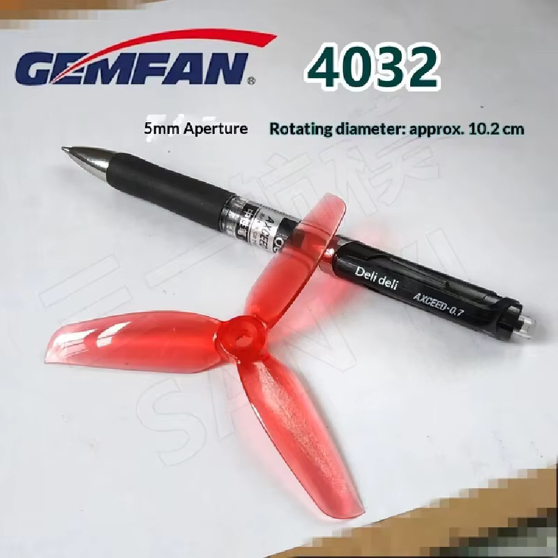 Gemfan 4032 Tri-Blade-Propeller 2 Paar in Gelb mit 5mm Bohrung für 1407 1507 Motoren 4 Zoll FPV-Renndrohnen CW/CCW - Bild 2