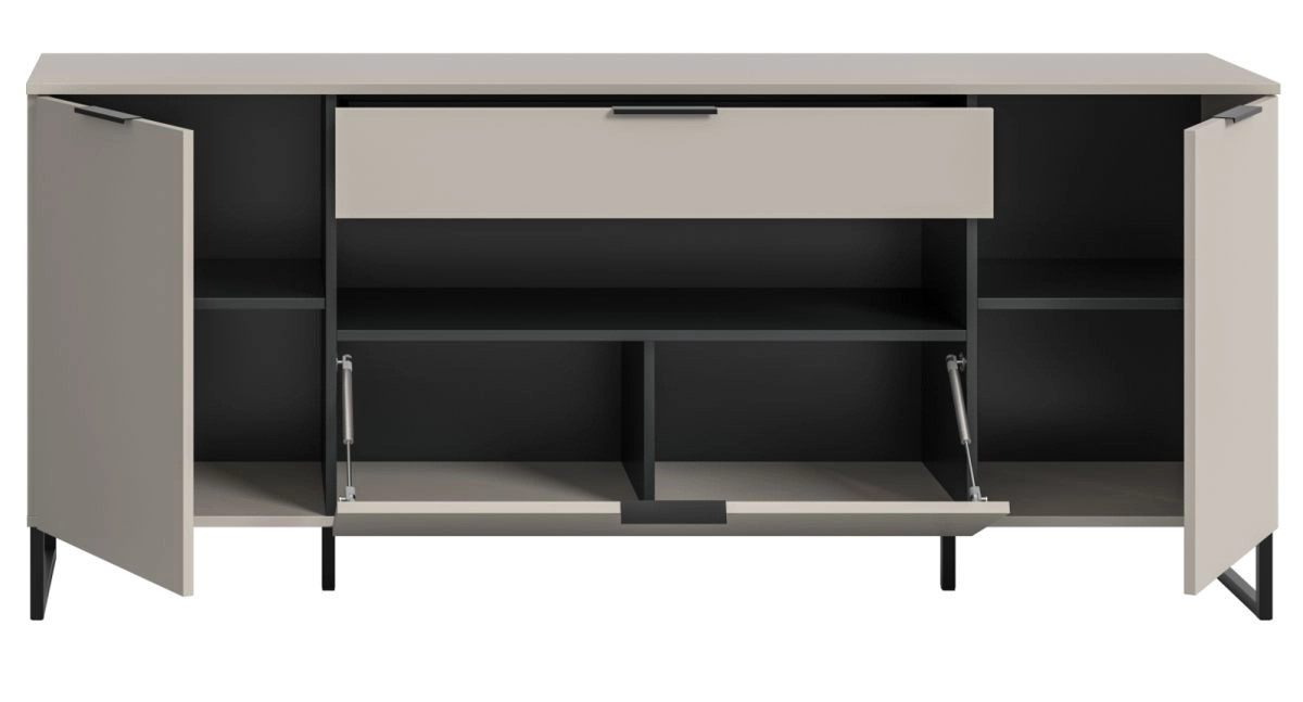 Modernes TV-Lowboard Morena von Inn.Furn in Beige, Sand und Schwarz mit Soft-Close-Schubladen, B: 185 cm, T: 41 cm, H: 80 cm - Bild 6