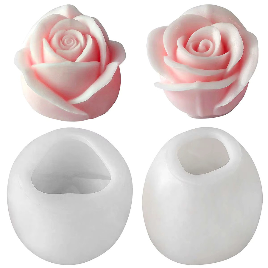 UDOCOOL 2er-Set Silikonformen in Rosa für DIY Rosen-Kerzen, Seife, Gips und Schokolade - Bild 3