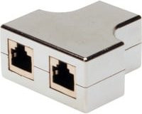 Digitus RJ45 Netzwerk Adapter Cat.5e Modulare Dreifach-Kupplung Ethernet LAN in Grau und Weiß - Bild 1