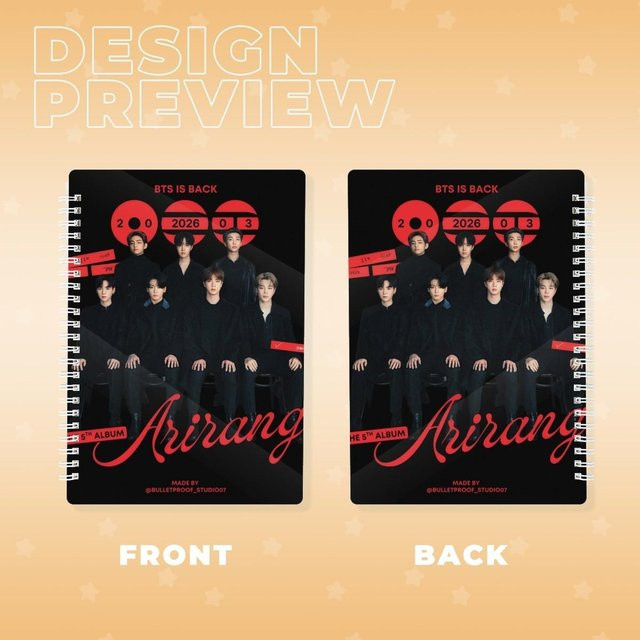 BTS Spiralblock B5 A5 Welttournee Arirang Album Kpop Notizbuch für ARMY in Weiß - Bild 1