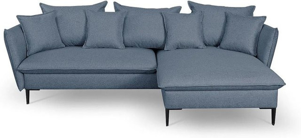 Pascal Morabito Schlafsofa Lazare in Blau mit L-Form und Stoffbezug