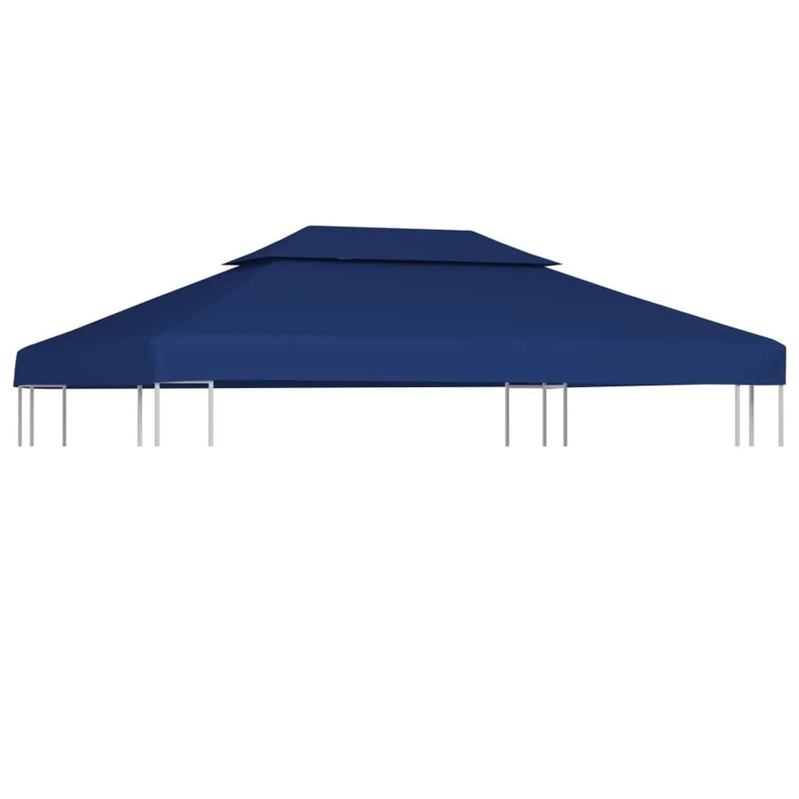 vidaXL Pavillon-Dachplane mit Kaminabzug aus Polyester in Blau, B x T: 4 x 3 m - Bild 2