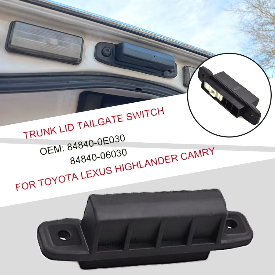 Malcayang Heckklappenschalter für Toyota Yaris Camry RAV4 Highlander in Schwarz, Teilenummer 84840-0E030 84840-06030 - Bild 3