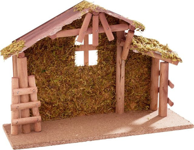 VBS Krippe Jordan aus Holz und Moos in Braun für die Weihnachtszeit - Bild 1