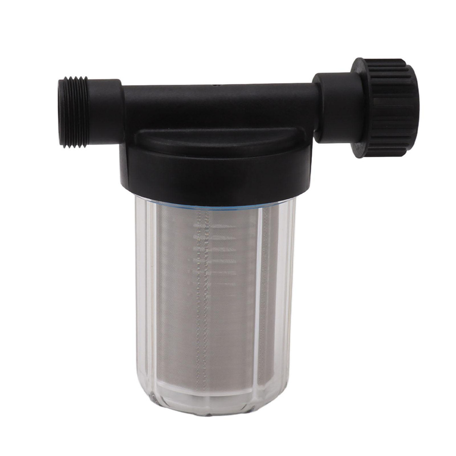 G3 4 Gartenschlauchfilter mit Edelstahl-Sieb aus Kunststoff in Schwarz-Transparent für Wasserpumpen - Bild 5
