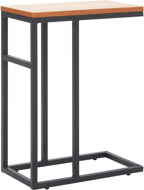 Bessagi Home Beistelltisch Giorgia in Eichefarbe und Schwarz aus MDF und Metall - Bild 1