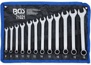 BGS Maul-Ringschlüssel-Satz 71021, 12-teilig, SW 8 - 19 mm, silber - Bild 1