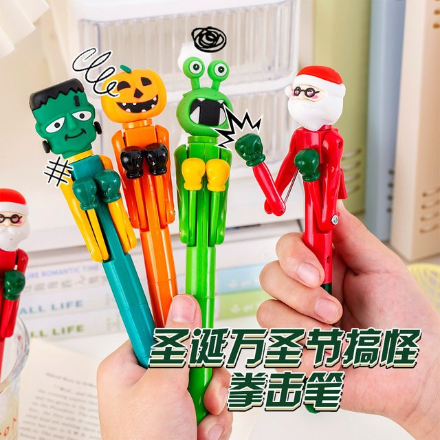 Bunte Box-Kugelschreiber mit lustigen Cartoon-Designs für Kinder, Halloween und Weihnachten, Mehrfarbig - Bild 1