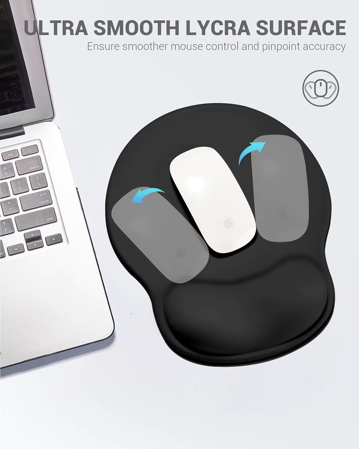 Ergonomisches YSAGi Mauspad mit Gel-Handgelenkstütze und rutschfester Basis in Gold oder Schwarz - Bild 5