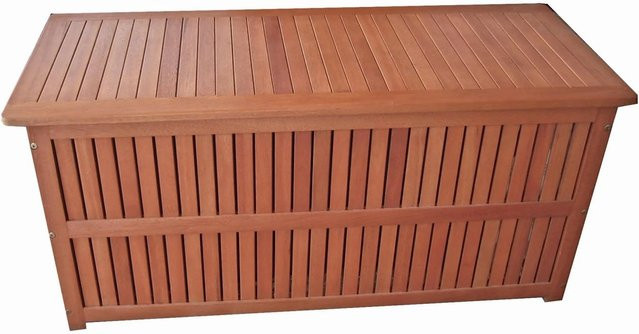 DELUKE Auflagenbox BRUNO aus geöltem Eukalyptus-Holz mit Folieninnentasche, Farbe: Braun-mix, B/T/H: 130 x 58 x 55 cm - Bild 1