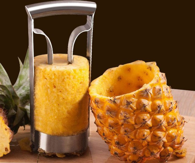 Ananas Schäler und Kernentferner aus Edelstahl von mfySpace in Silber - Bild 1